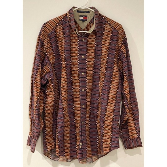 Tommy Hilfiger Other - Tommy Hilfiger Men's L Western Diamond Pattern Button Down Shirt Vintage 90s